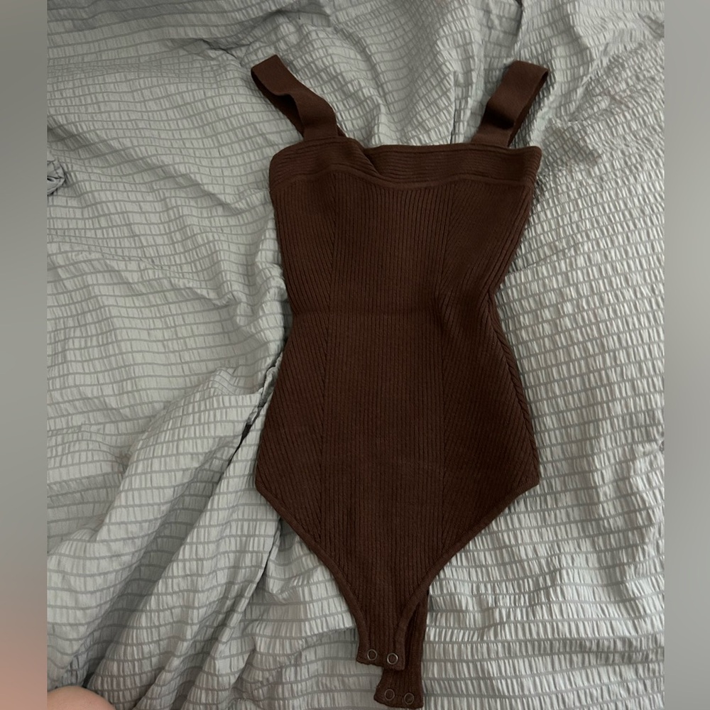 Abercrombie sweater body suit xs brown NWOT